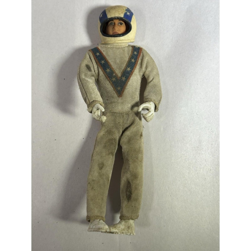 Vintage Evel Knievel 1970s Ideal Toys 7" Bendable Action Figure Helmet Collect